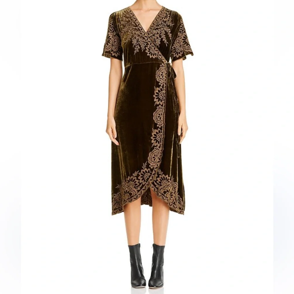Johnny Was Mina Velvet Wrap Dress Size XS - Picture 1 of 9